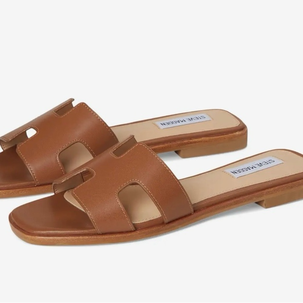 Steve Madden Tan Slide Sandals